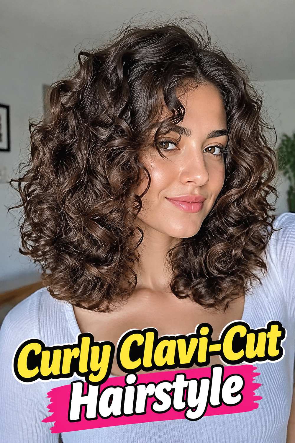 Curly Clavi-Cut Hairstyle