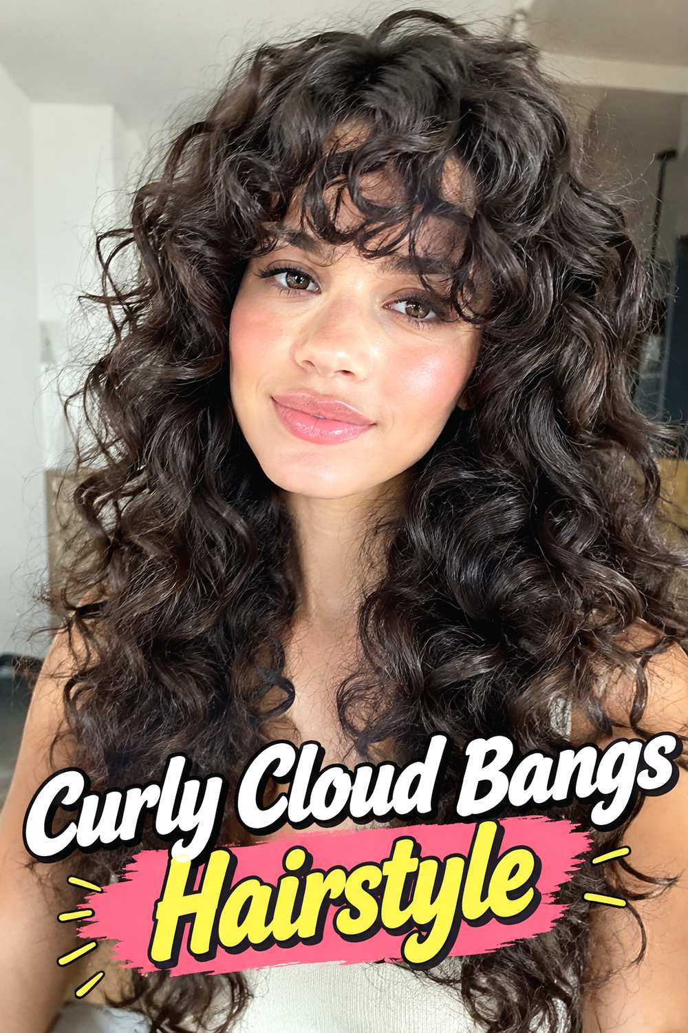 Curly Cloud Bangs Hairstyle