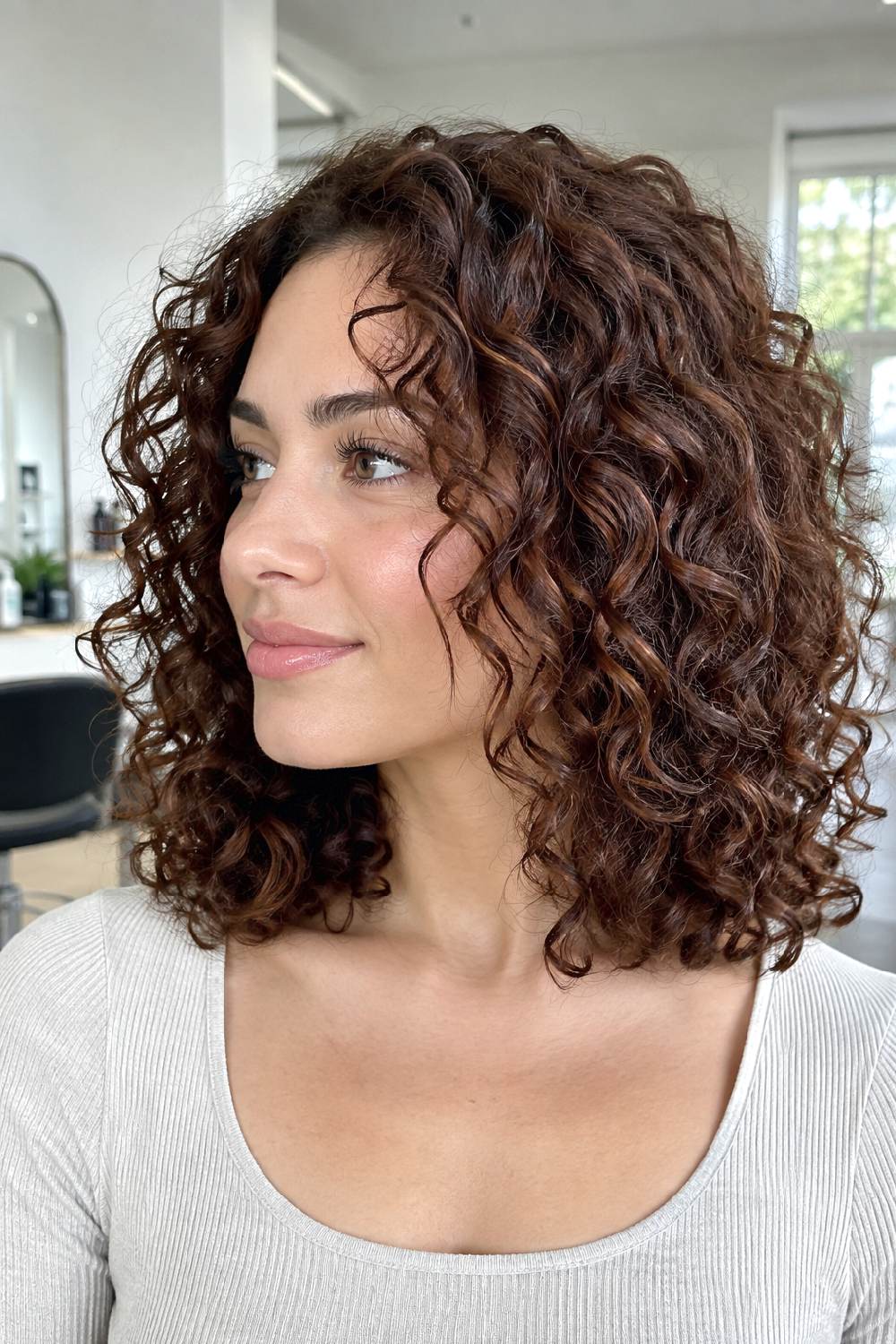 Curly Collarbone Lob Hairstyle