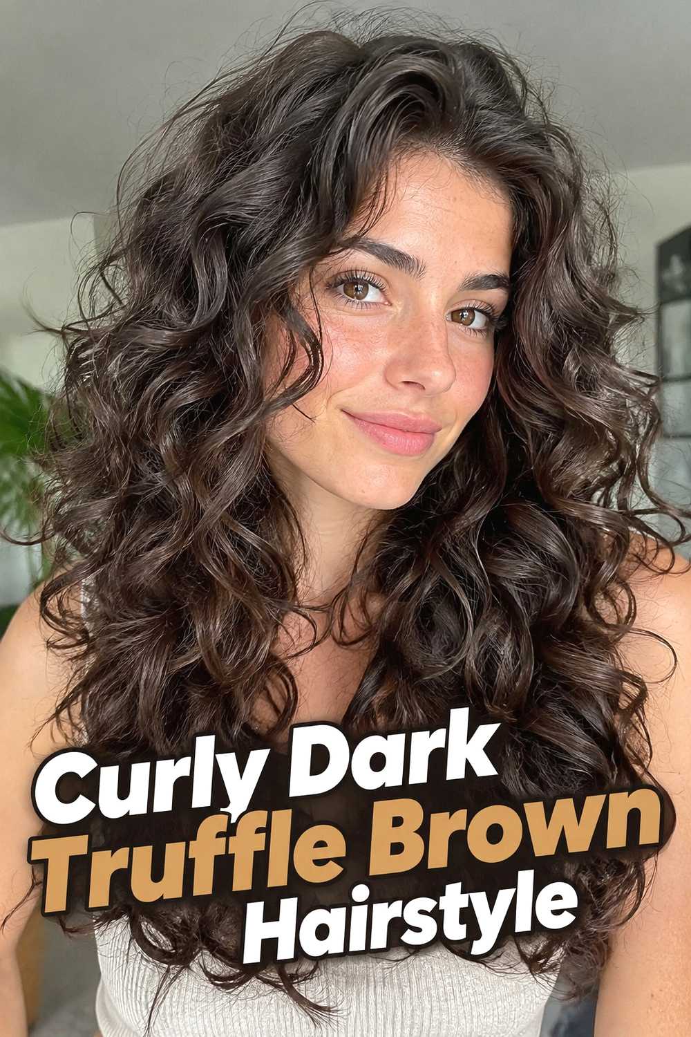 15. Curly Dark Truffle Brown Hairstyle