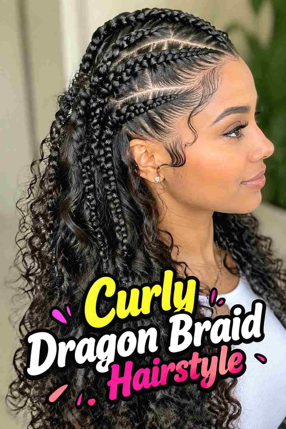 10. Curly Dragon Braid Hairstyle