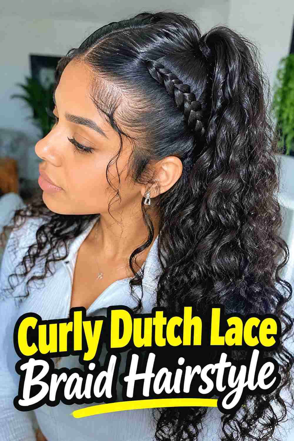 11. Curly Dutch Lace Braid Hairstyle
