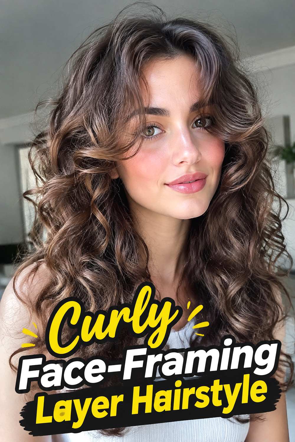 Curly Face-Framing Layer Hairstyle