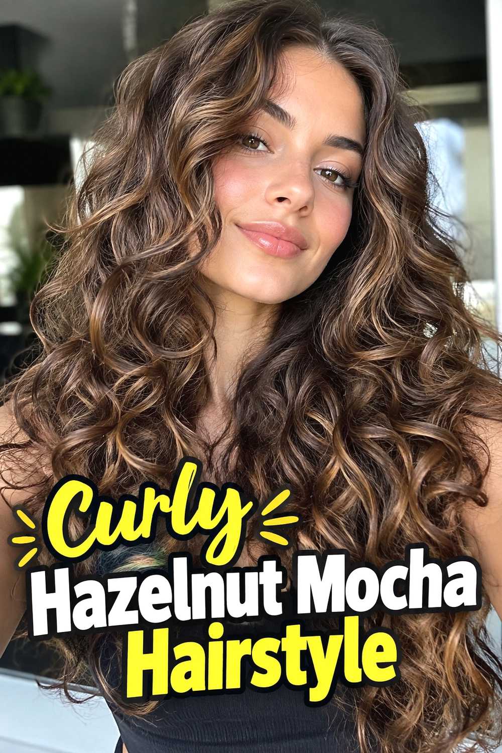 13. Curly Hazelnut Mocha Hairstyle