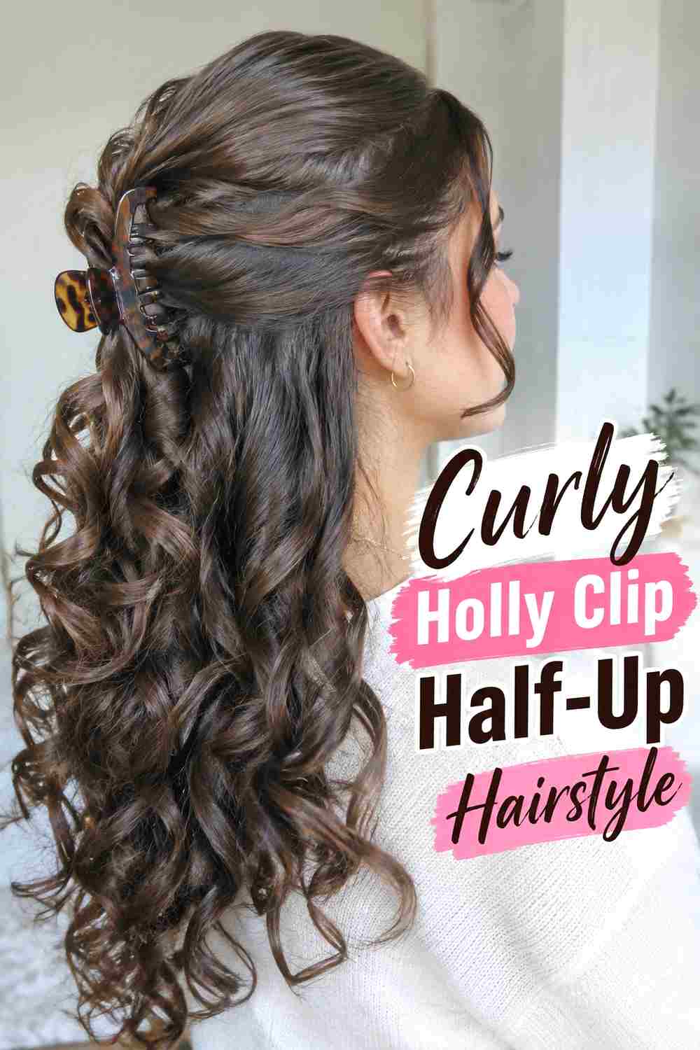 5. Curly Holly Clip Half Up Hairstyle
