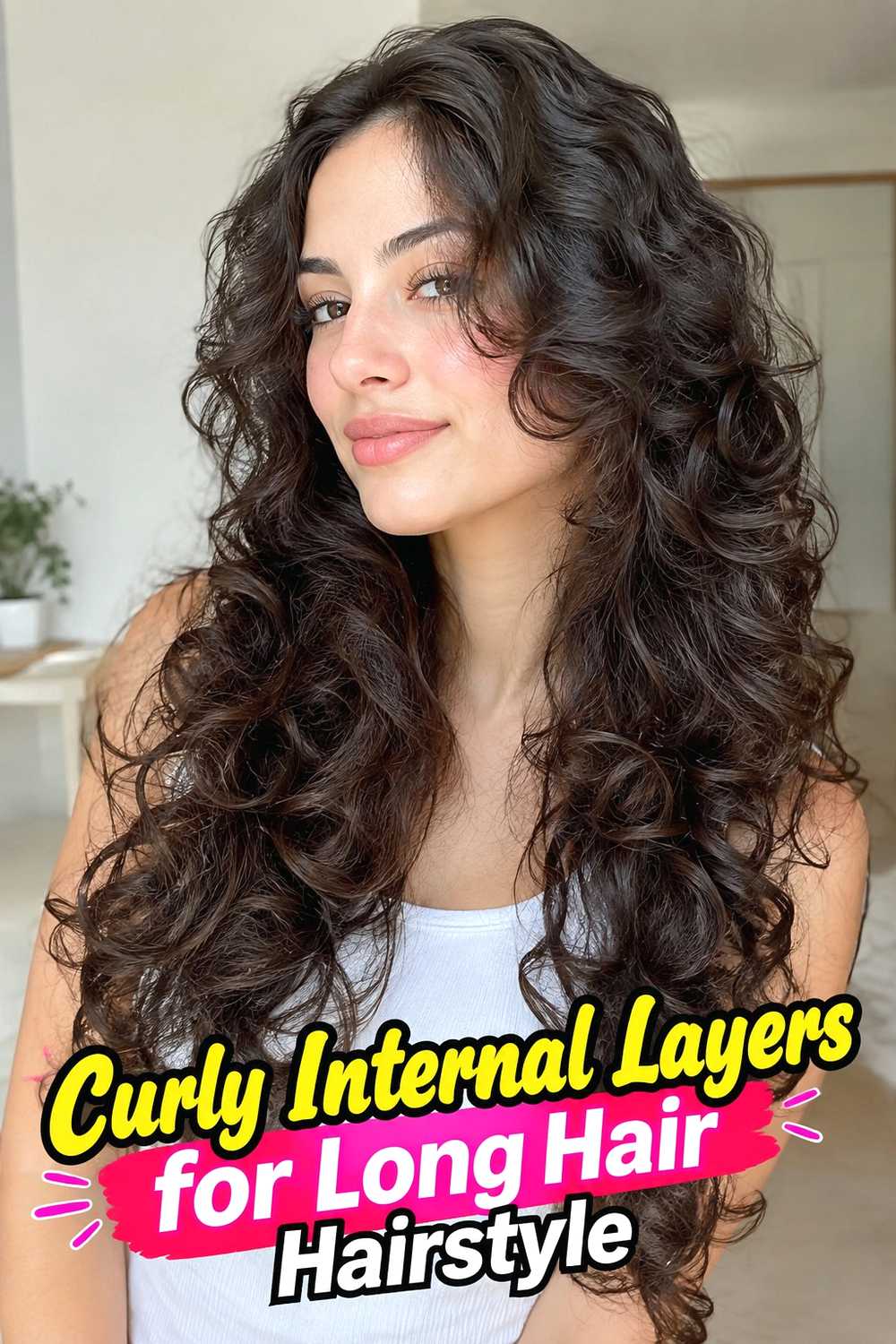 13. Curly Internal Layers For Long Hair Hairstyle