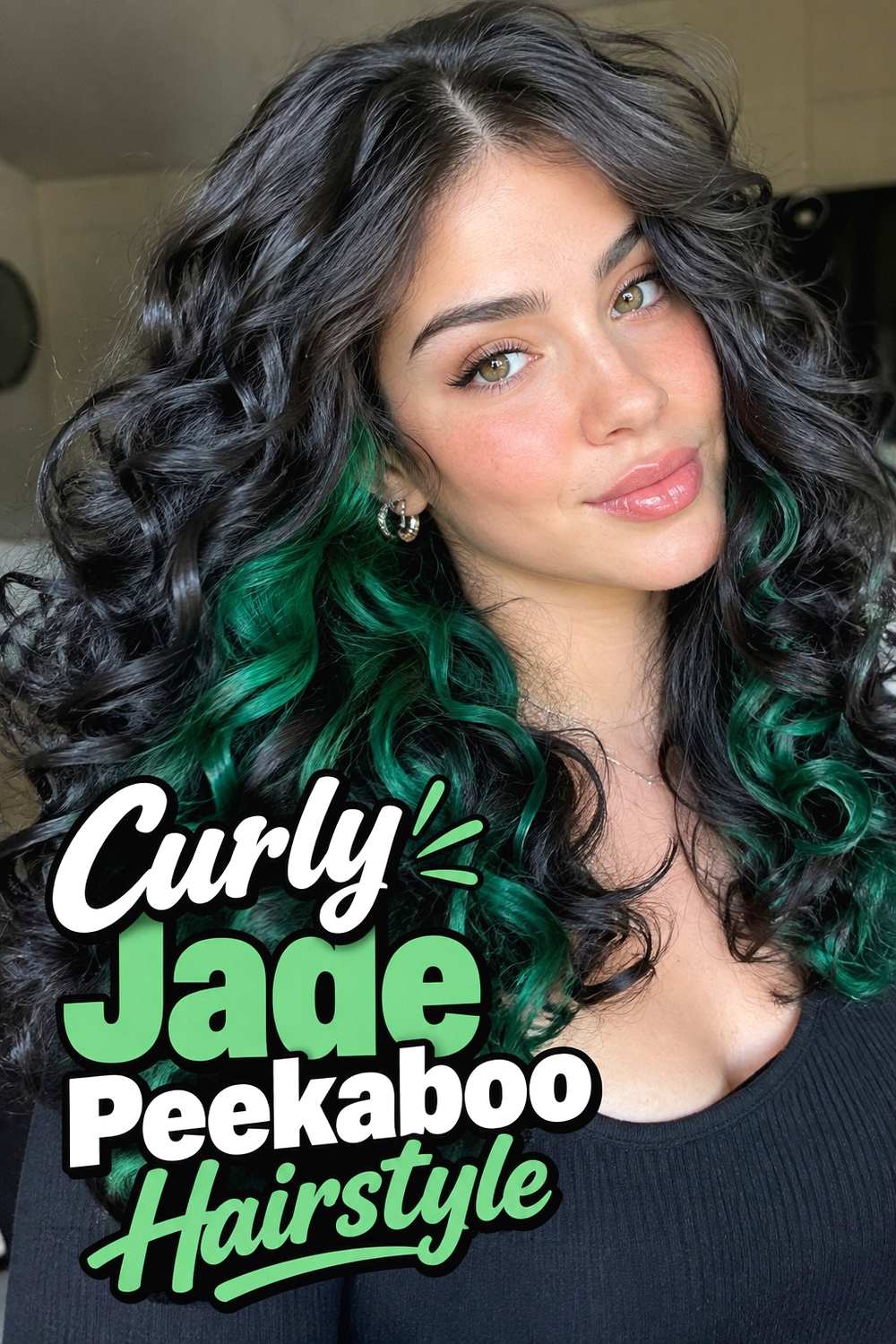 12. Curly Jade Peekaboo Hairstyle
