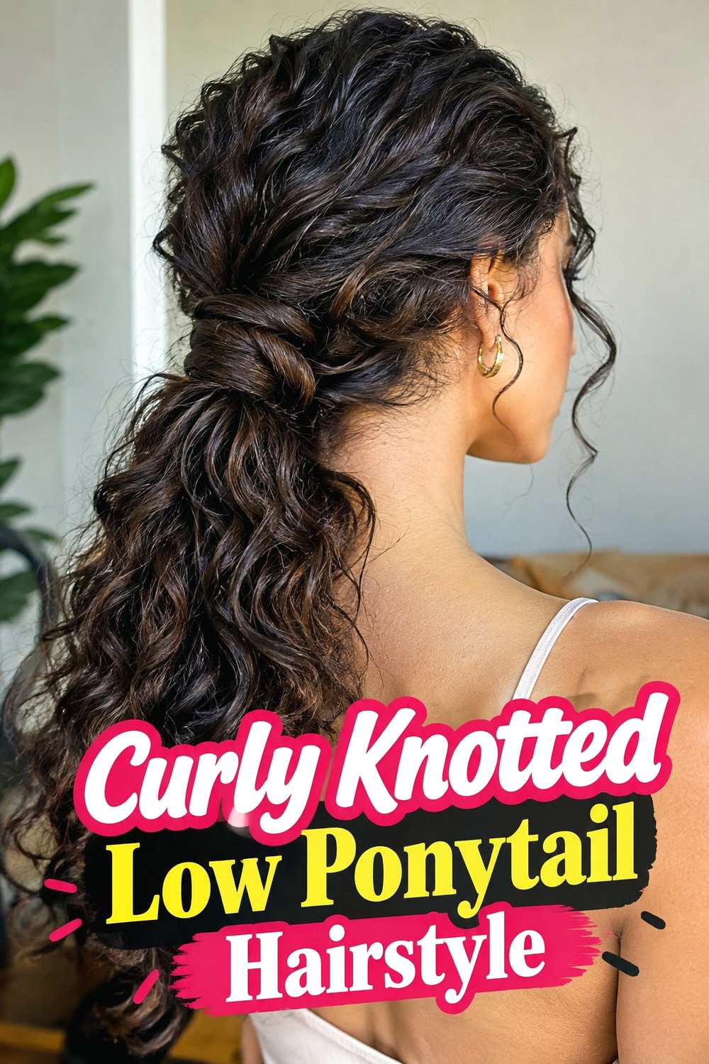 11. Curly Knotted Low Ponytail Hairstyle