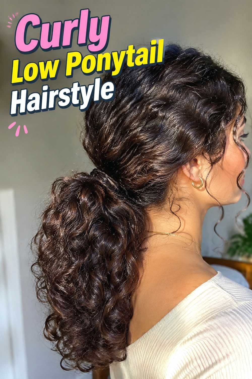 13. Curly Low Ponytail Hairstyle