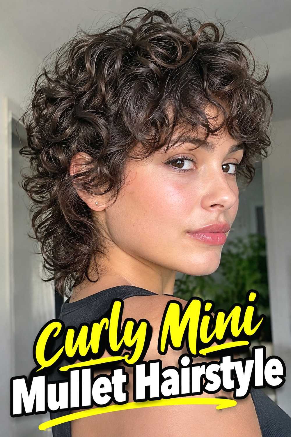 5. Curly Mini Mullet Hairstyle