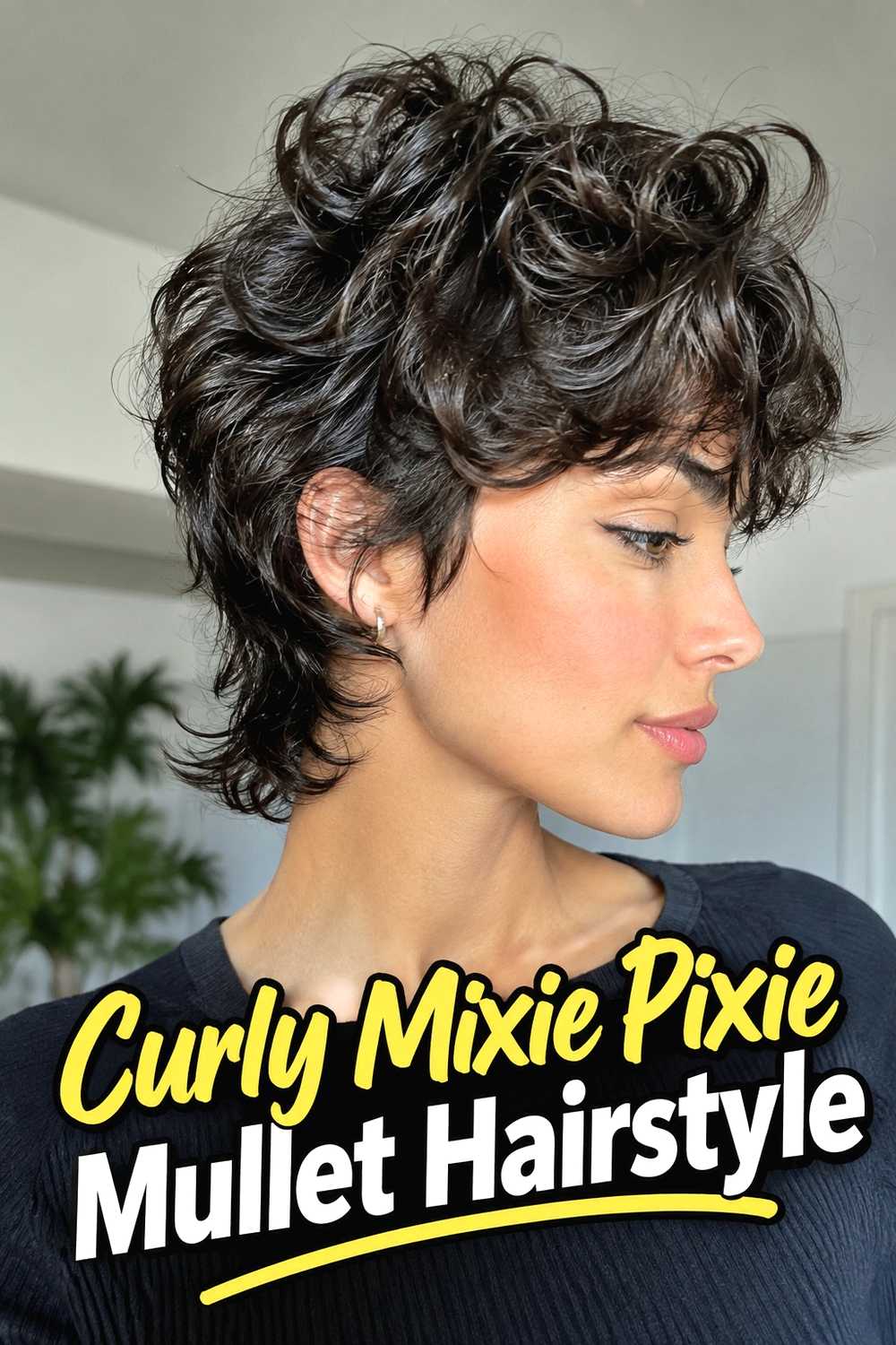 3. Curly Mixie Pixie Mullet Hairstyle