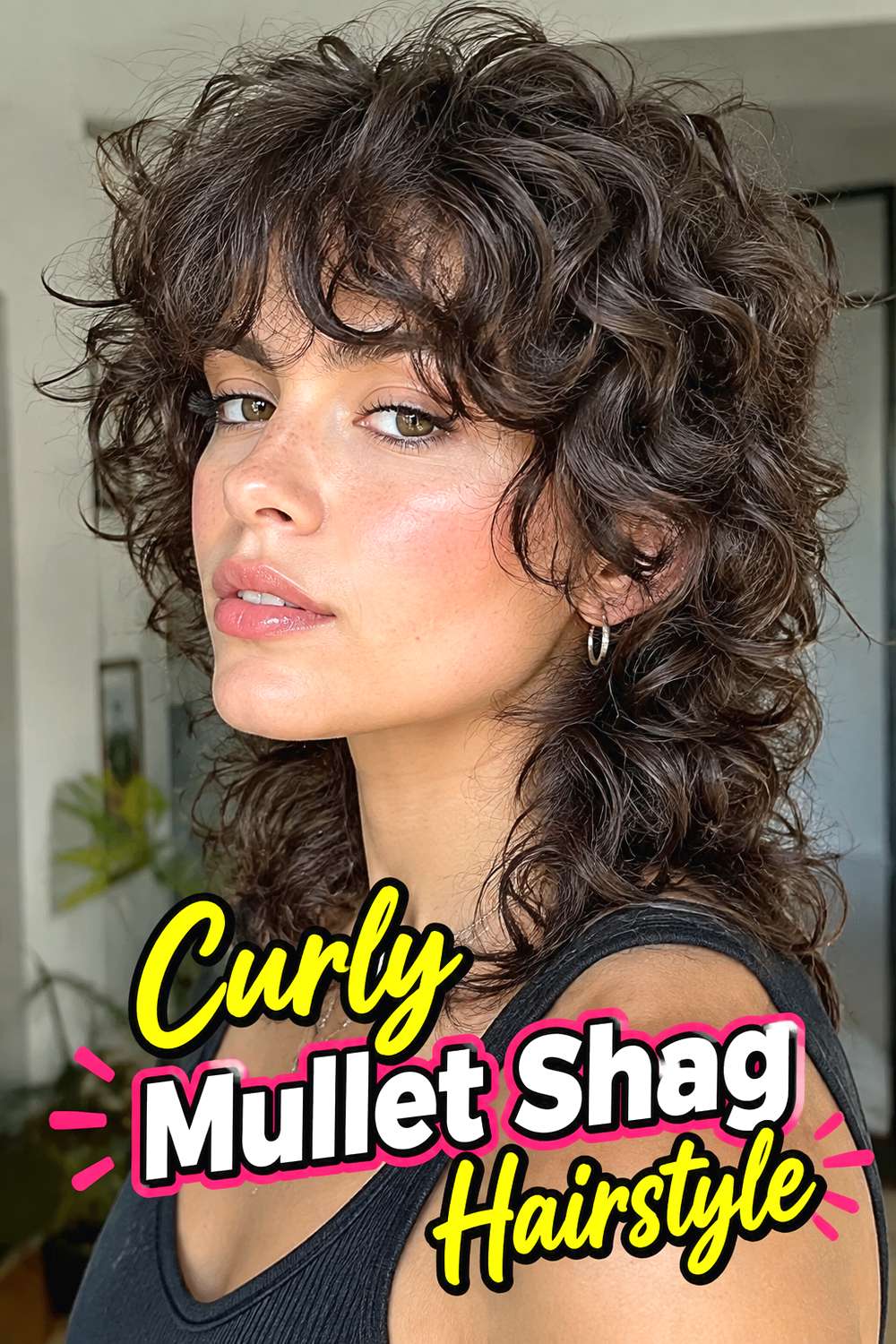 Curly Mullet Shag Hairstyle