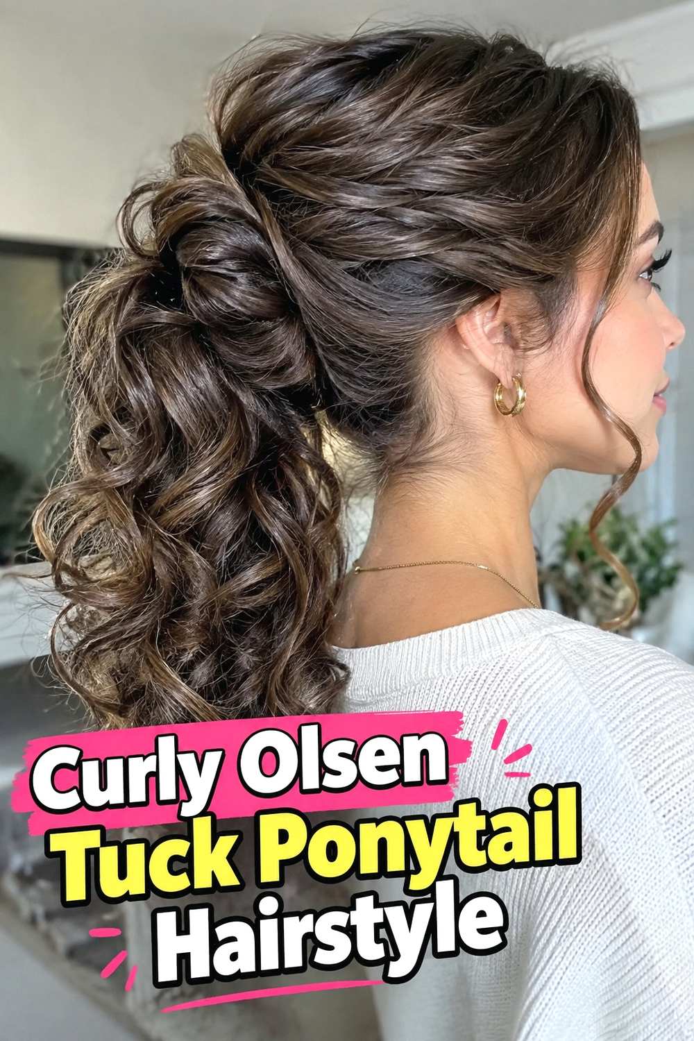 13. Curly Olsen Tuck Ponytail Hairstyle