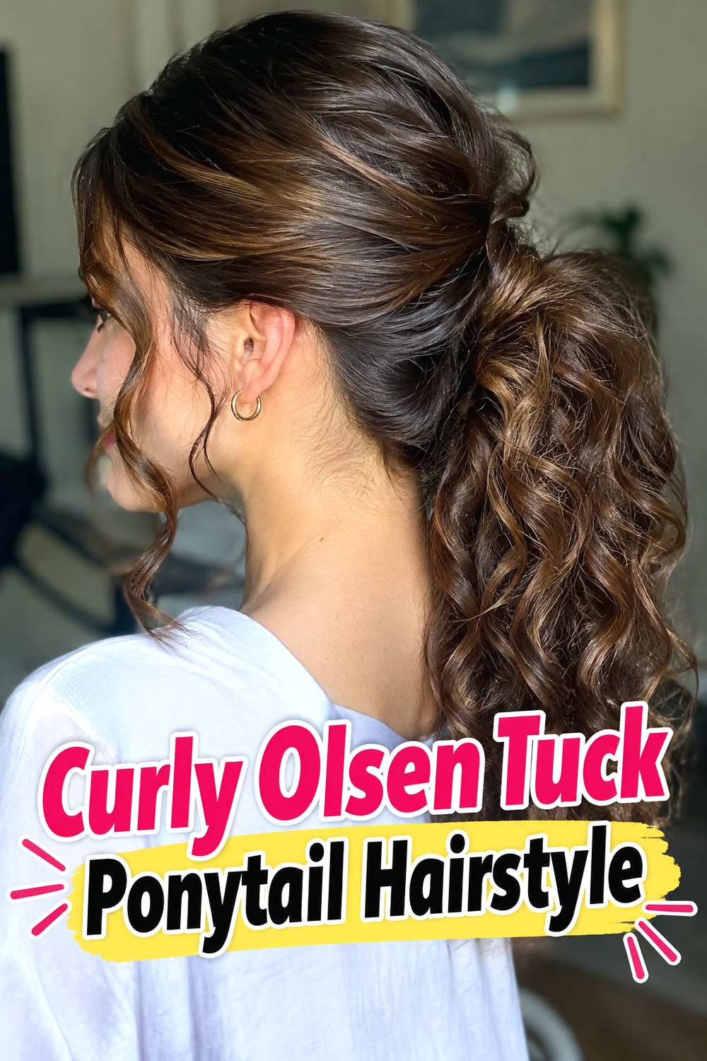 Curly Olsen Tuck Ponytail Hairstyle