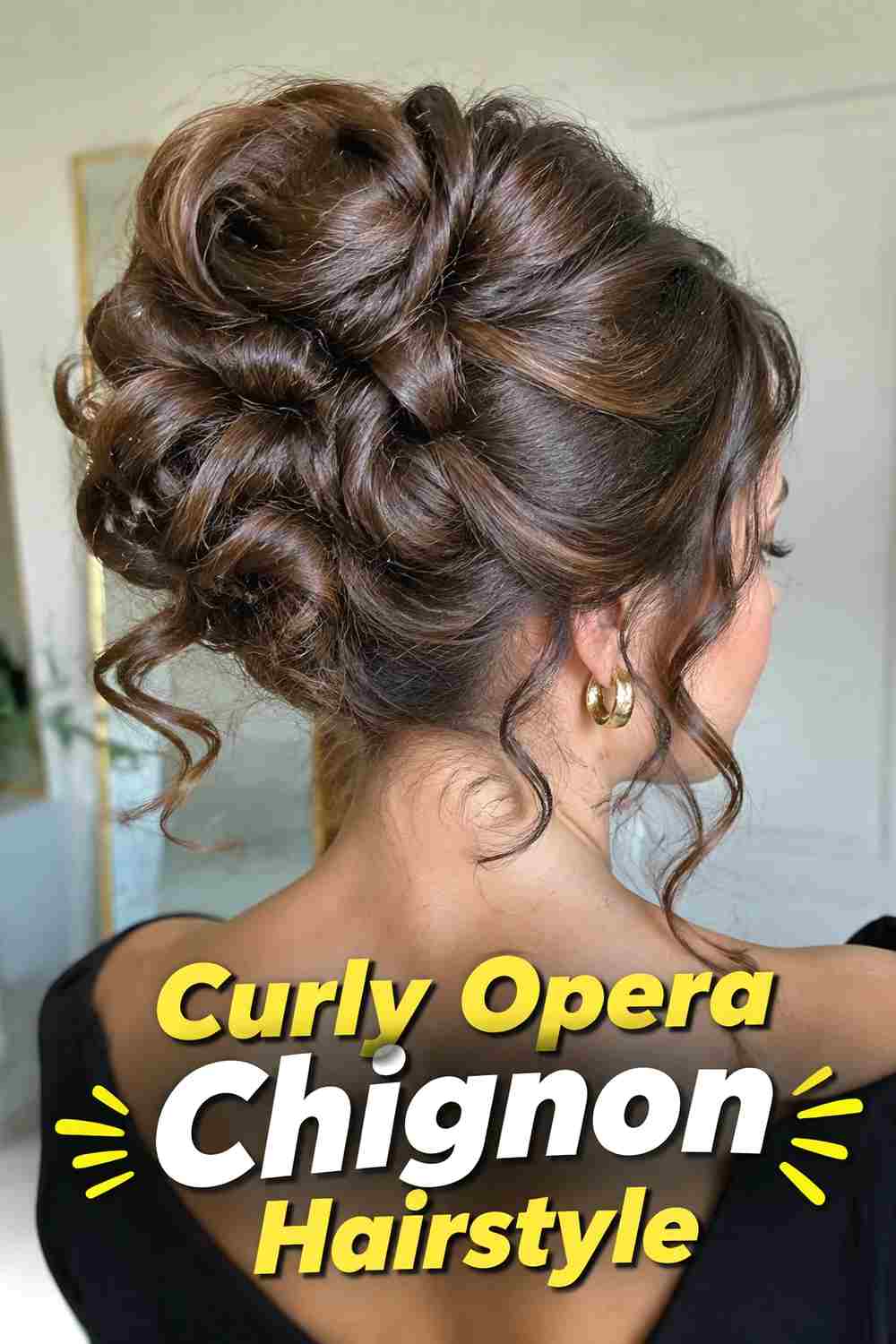 12. Curly Opera Chignon Hairstyle