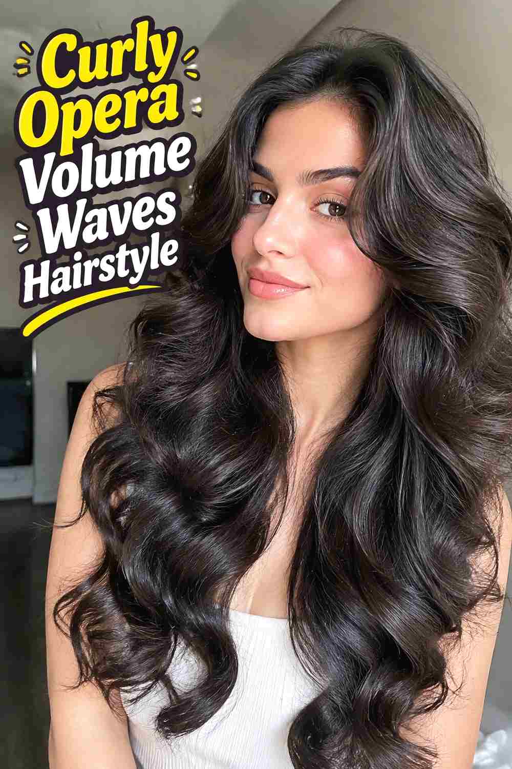 13. Curly Opera Volume Waves Hairstyle