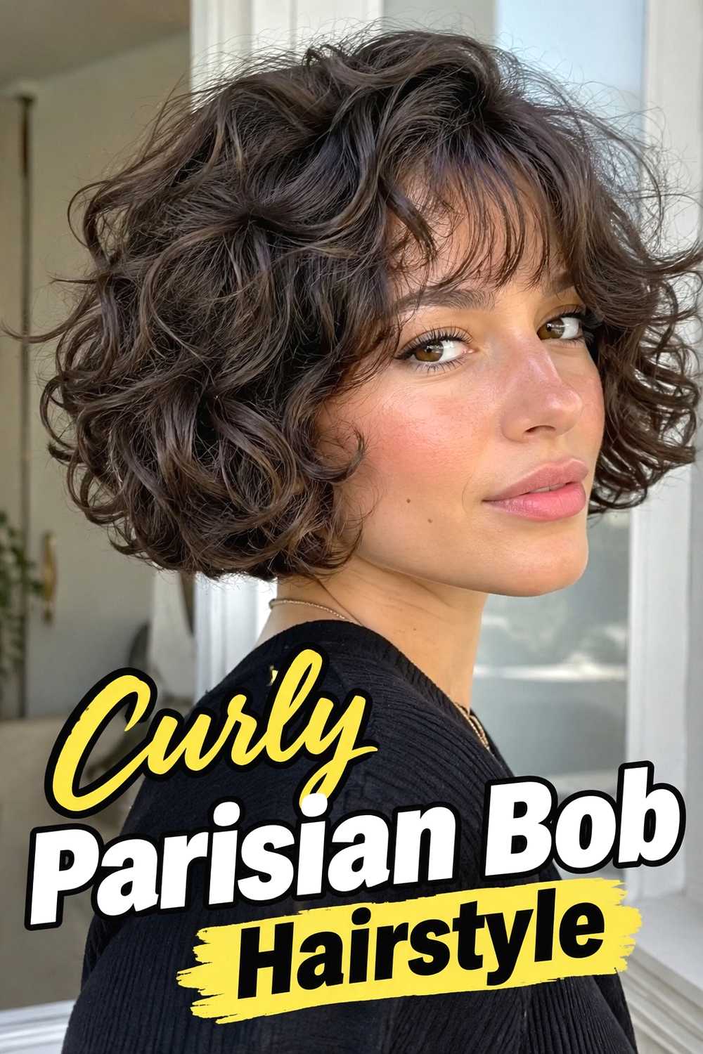 10. Curly Parisian Bob Hairstyle