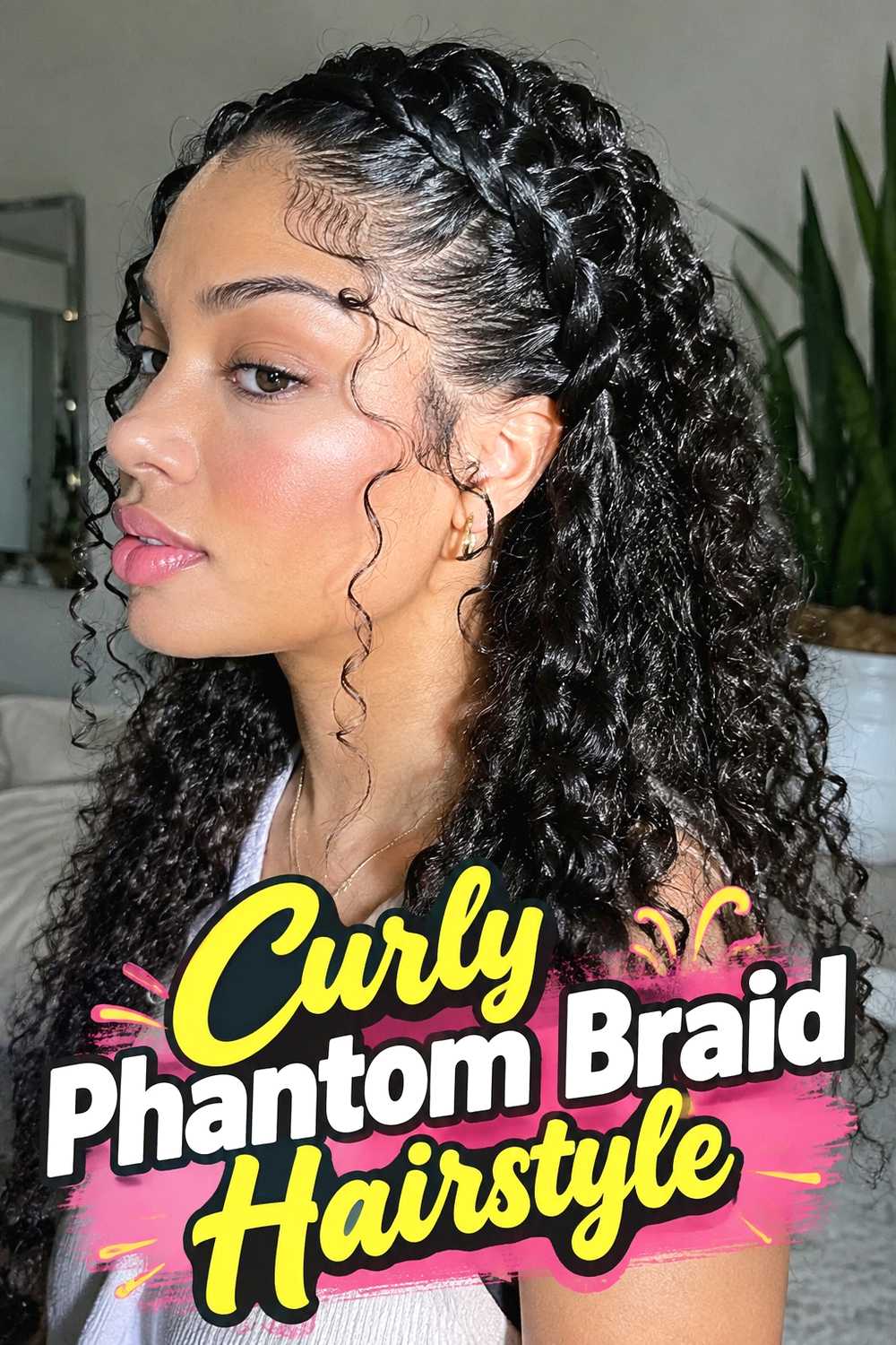 11. Curly Phantom Braid Hairstyle