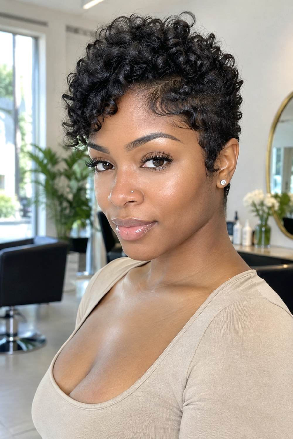 Curly Pixie Baddie Hairstyle