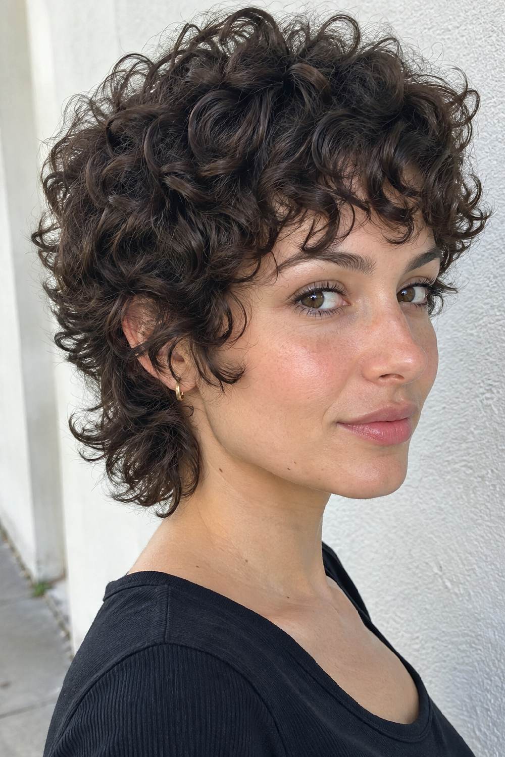 Curly Shaggy Mixie Pixie Mullet Hairstyle
