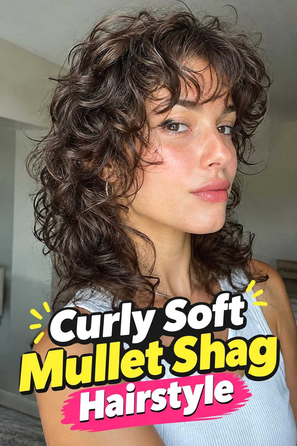 4. Curly Soft Mullet Shag Hairstyle