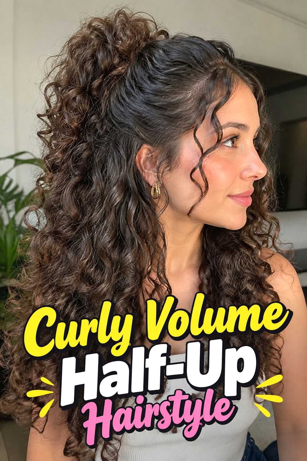 7. Curly Volume Half Up Hairstyle