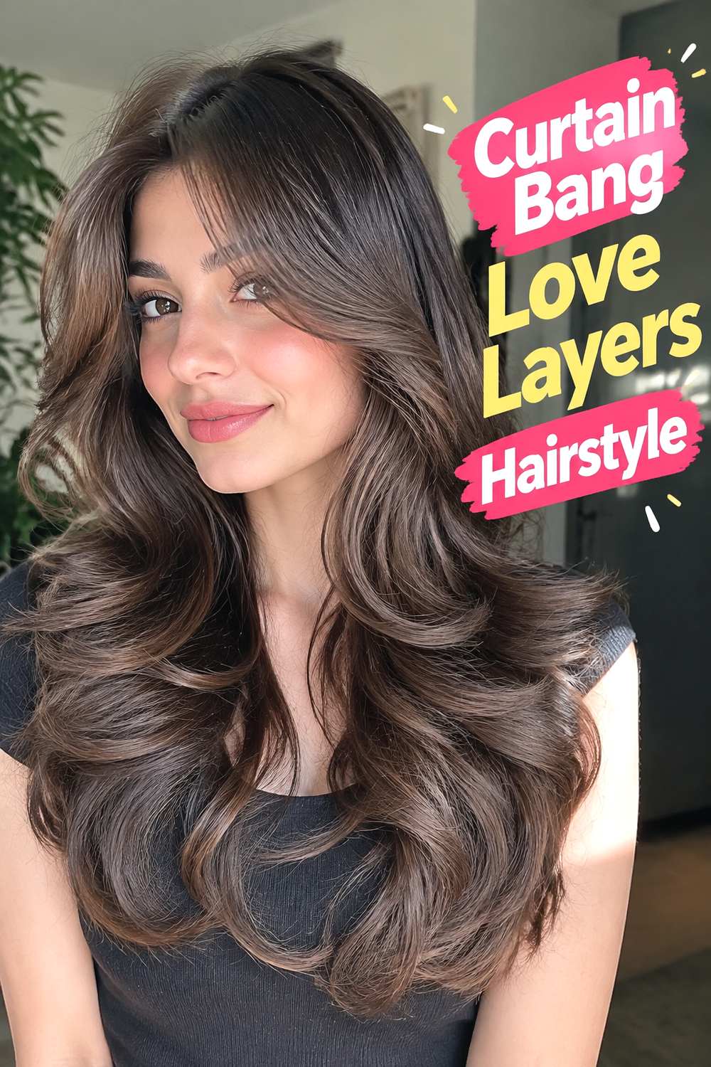 Curtain Bang Love Layers Hairstyle
