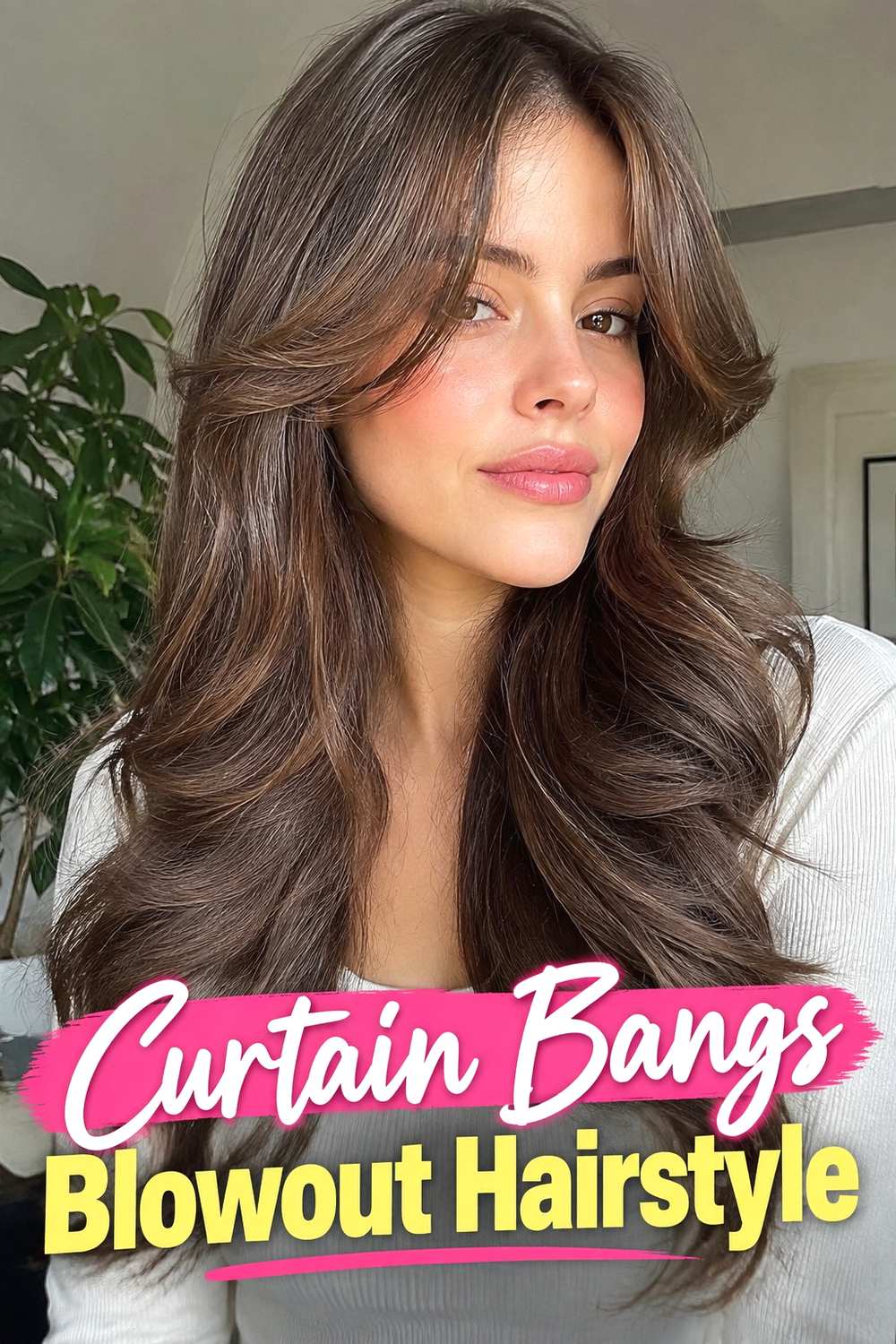 3. Curtain Bangs Blowout Hairstyle