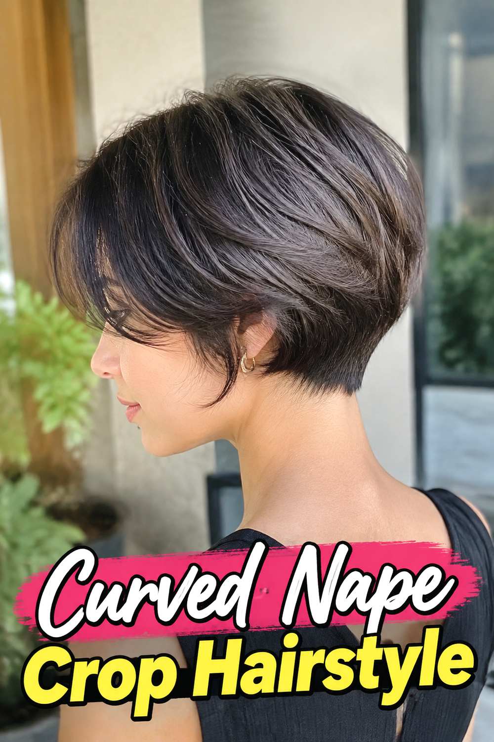 Curved Nape Crop Hairstyle