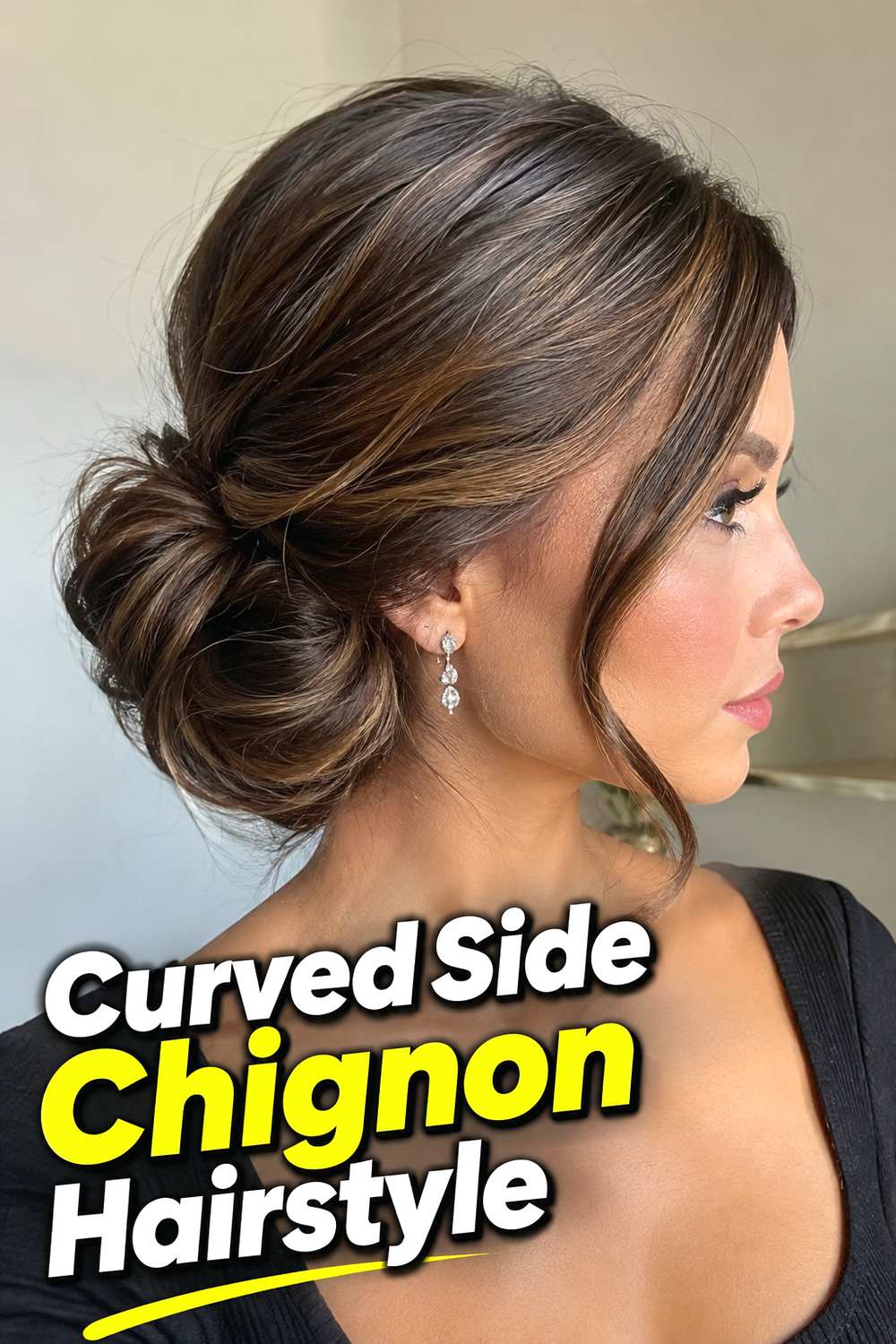 Curved Side Chignon Hairstyle