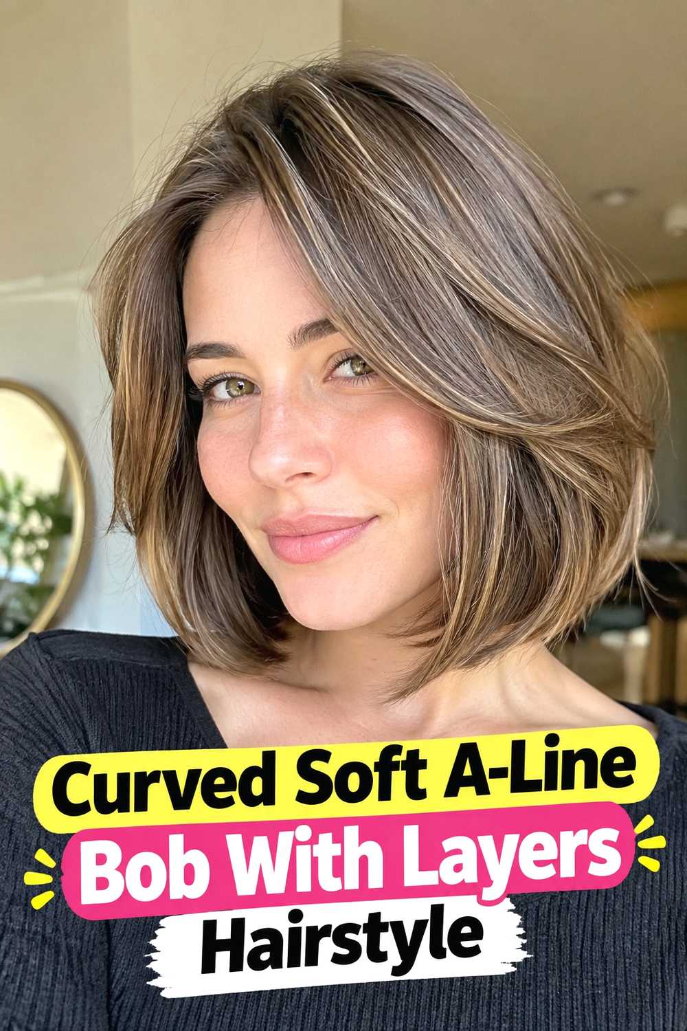 15. Curved Soft A Line Bob With Layers Hairstyle