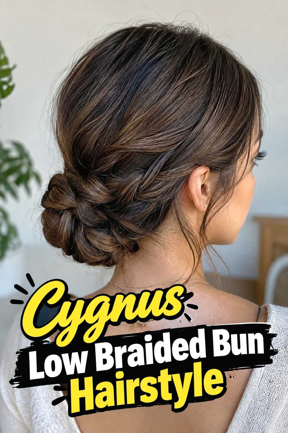 10. Cygnus Low Braided Bun Hairstyle