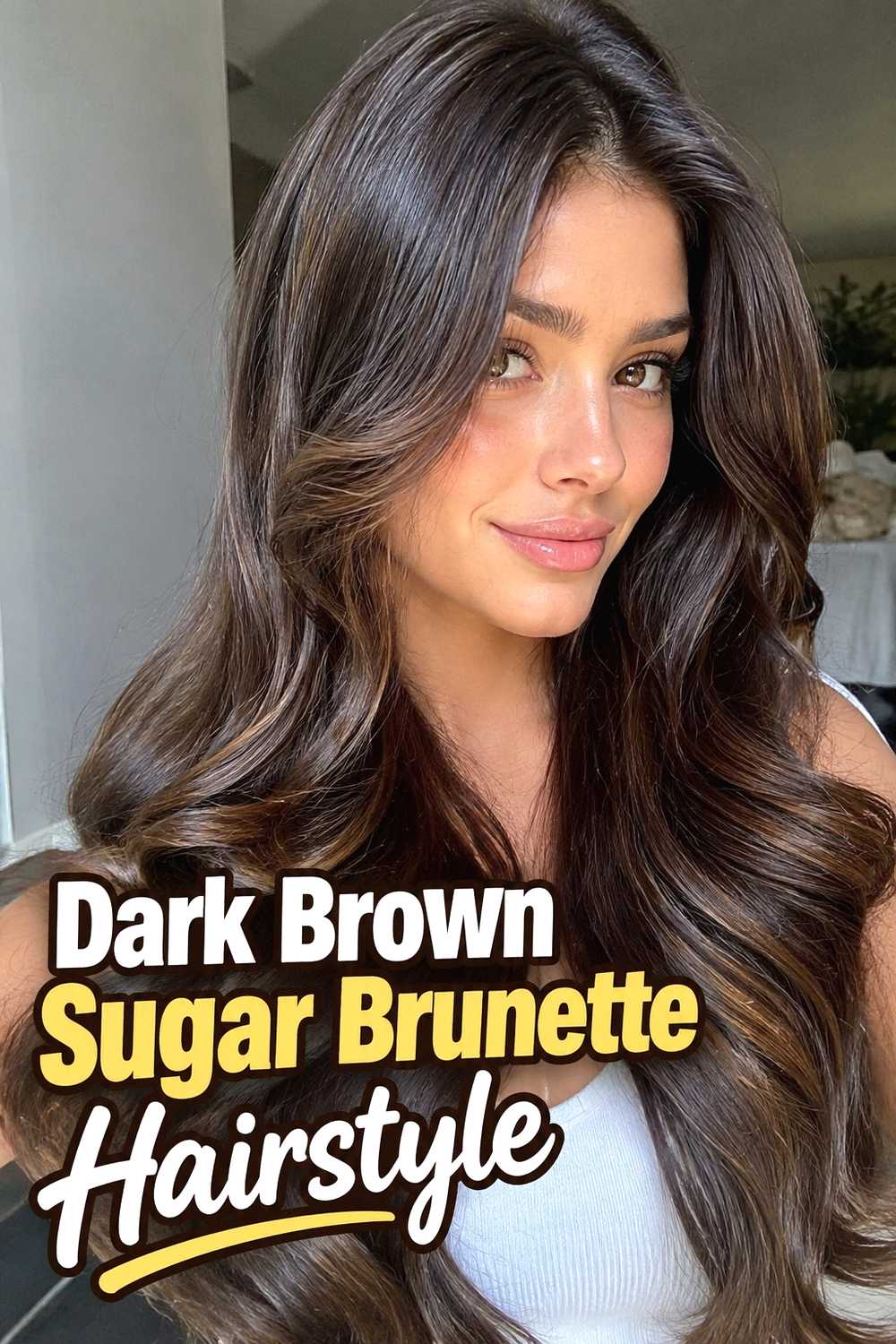3. Dark Brown Sugar Brunette Hairstyle