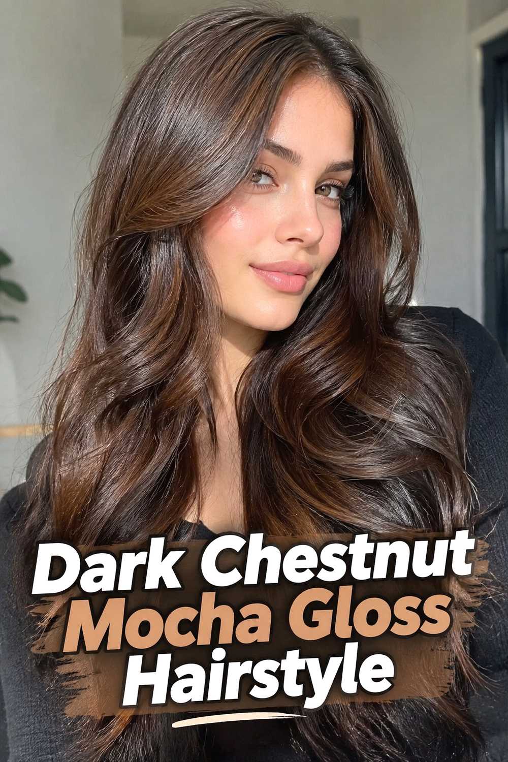 4. Dark Chestnut Mocha Gloss Hairstyle