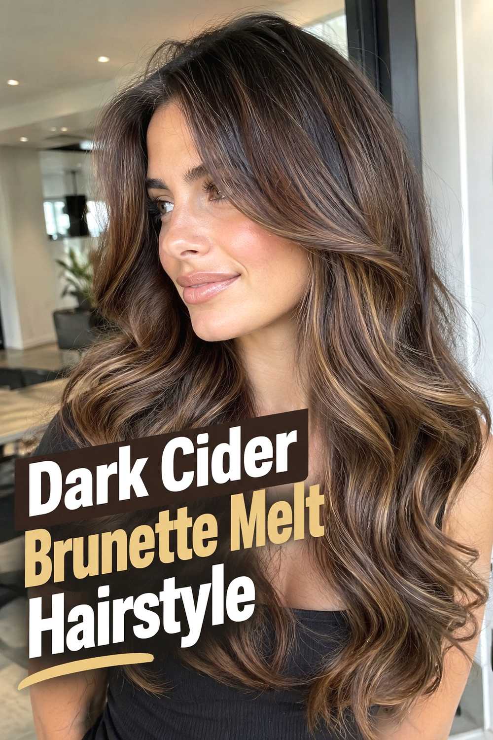 4. Dark Cider Brunette Melt Hairstyle