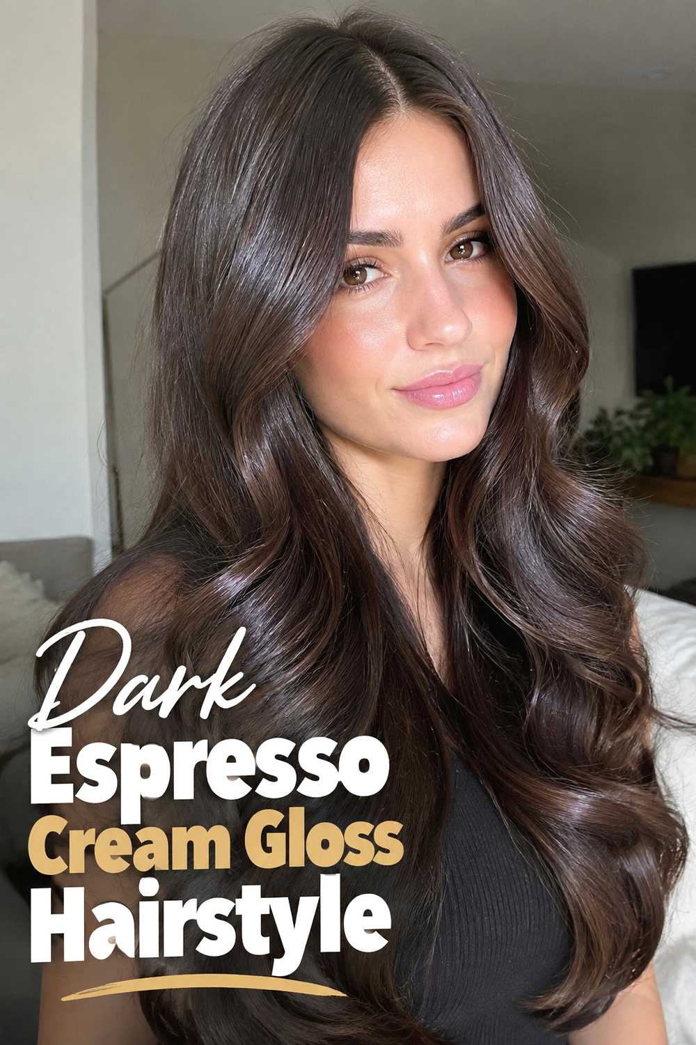 8. Dark Espresso Cream Gloss Hairstyle