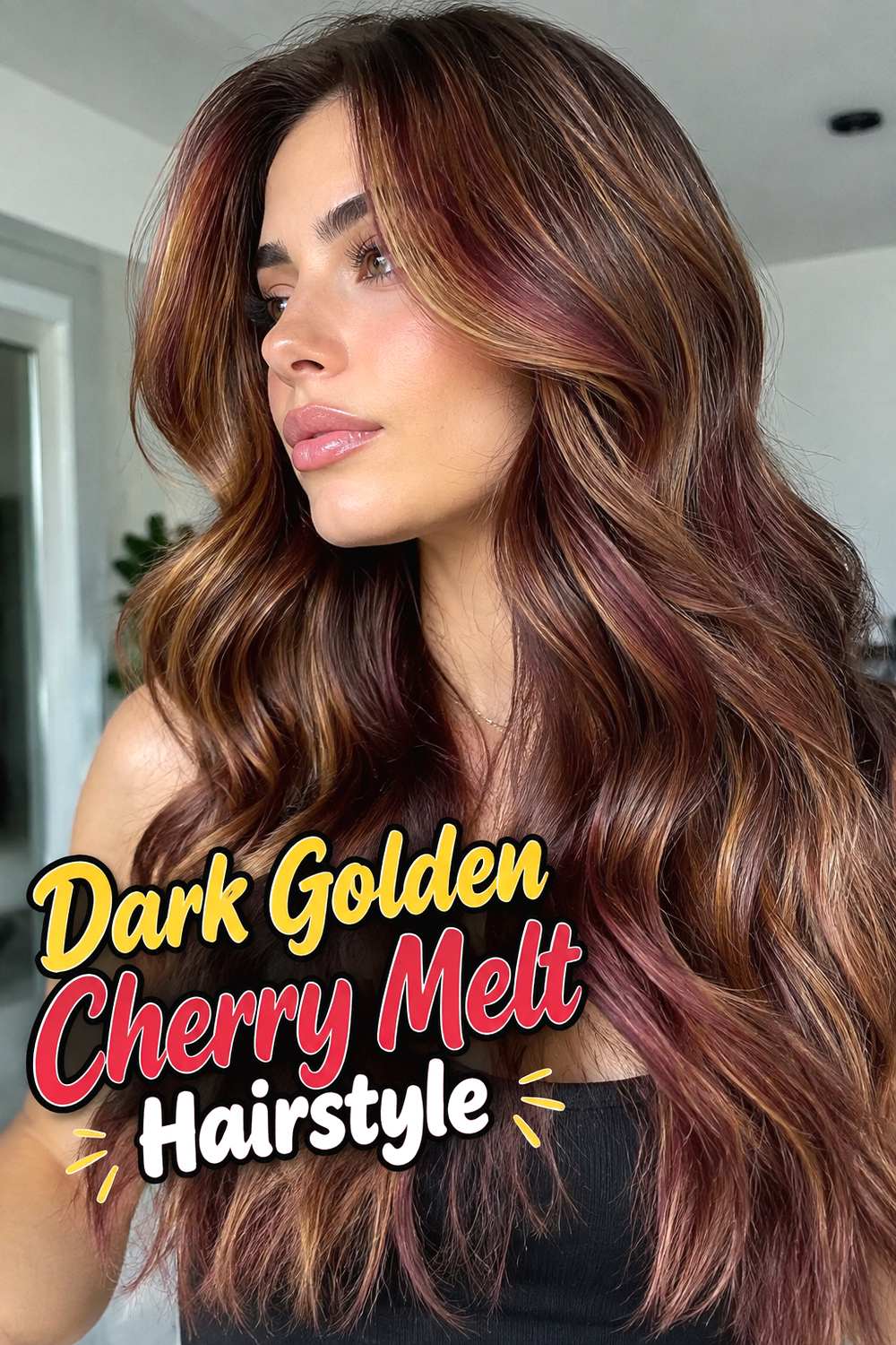 Dark Golden Cherry Melt Hairstyle