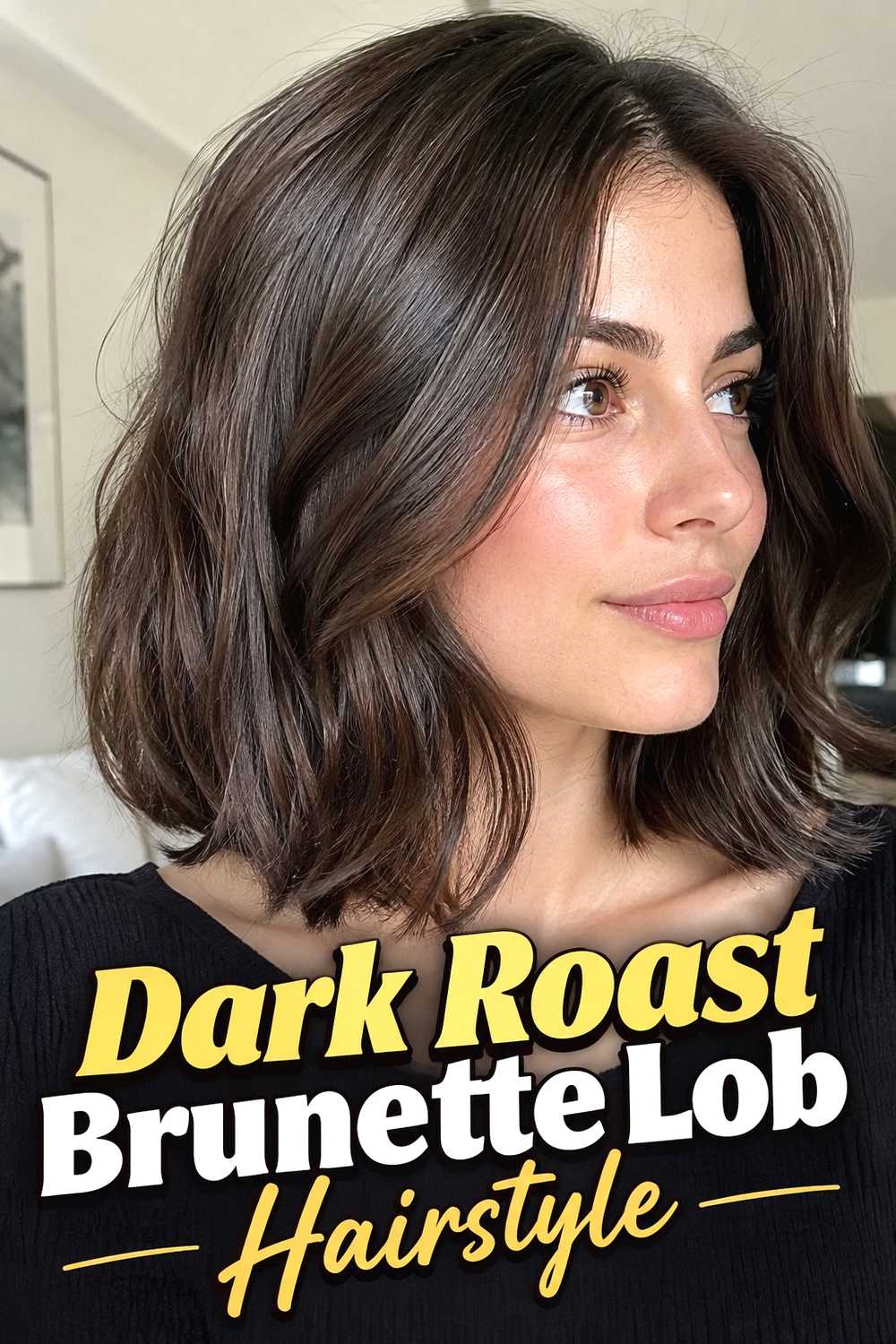 11. Dark Roast Brunette Lob Hairstyle