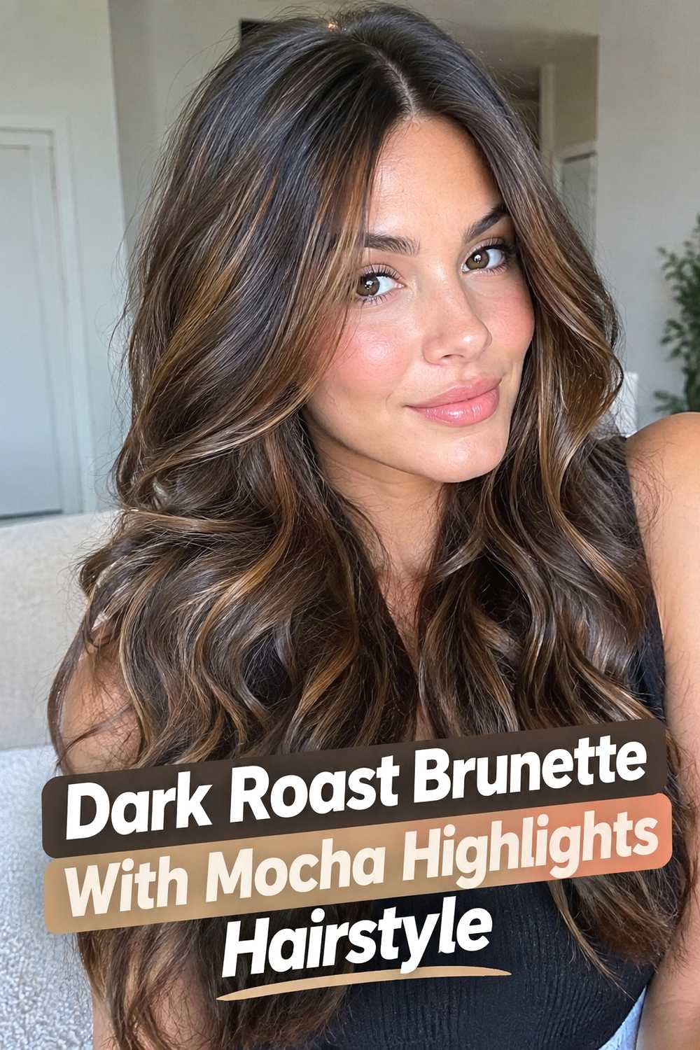 9. Dark Roast Brunette With Mocha Highlights Hairstyle