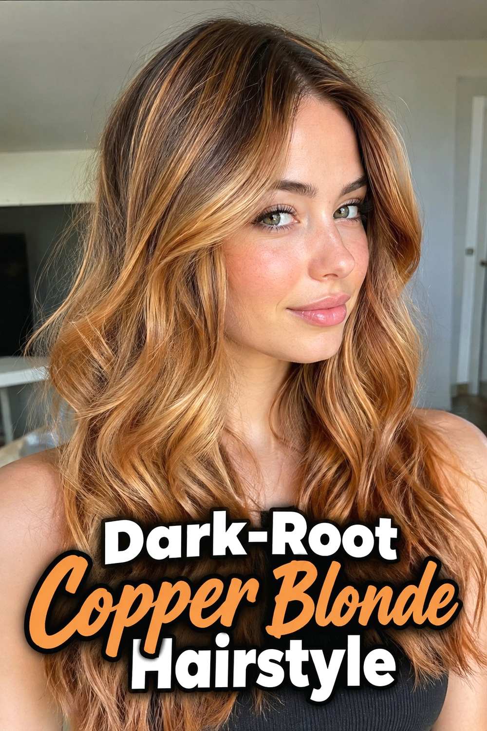 17. Dark Root Copper Blonde Hairstyle