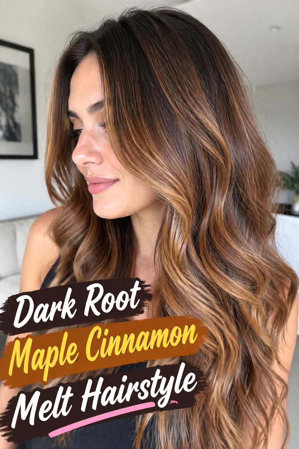 Dark Root Maple Cinnamon Melt Hairstyle
