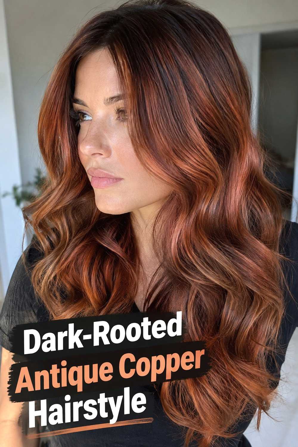 12. Dark Rooted Antique Copper Hairstyle