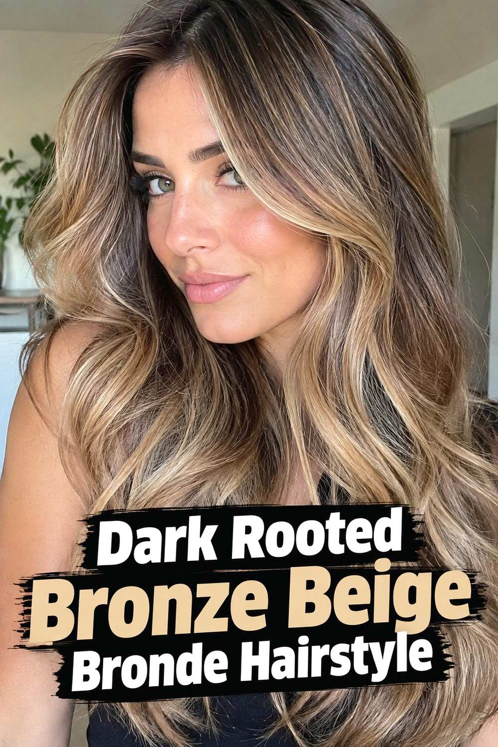 2. Dark Rooted Bronze Beige Bronde Hairstyle