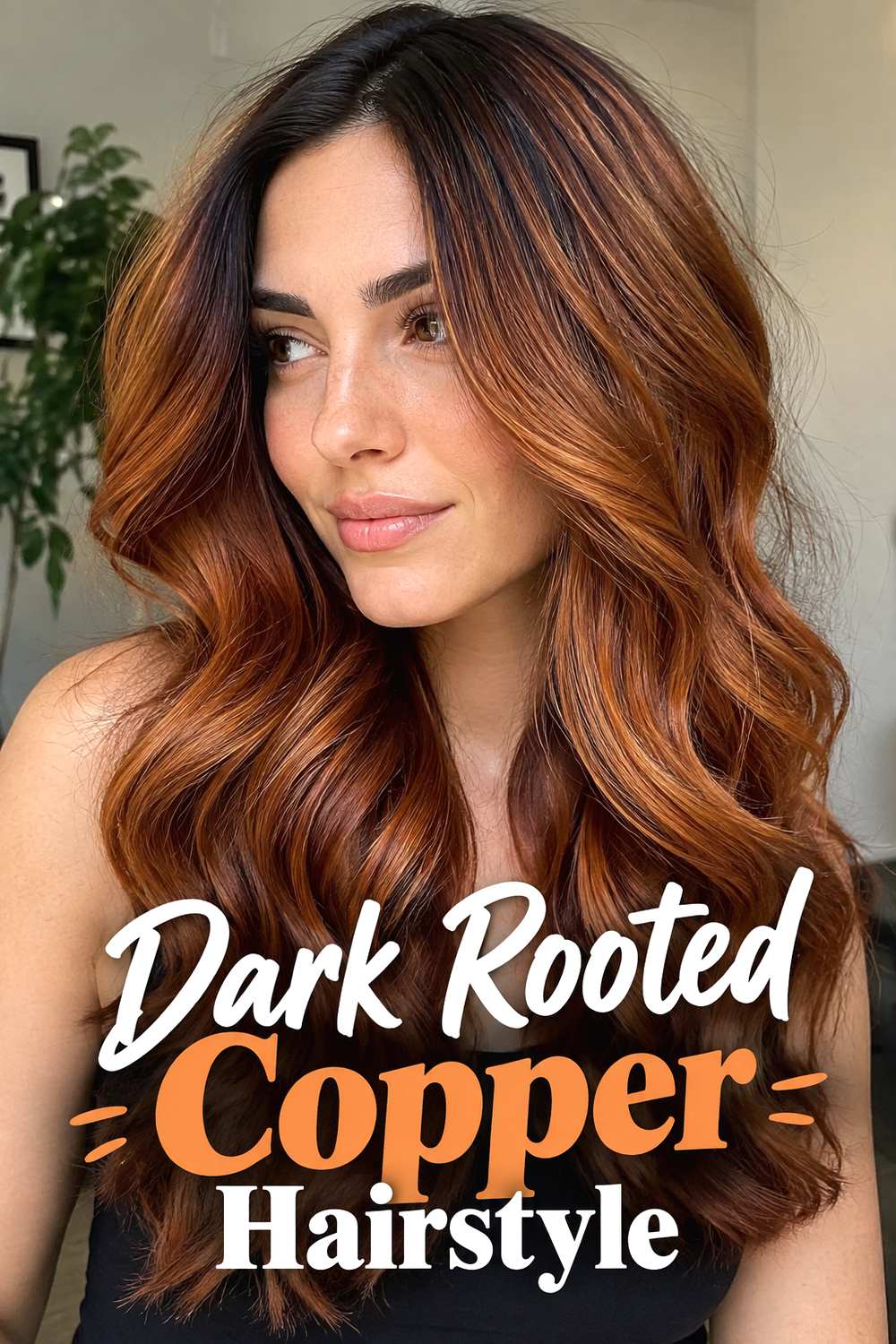 7. Dark Rooted Copper Hairstyle