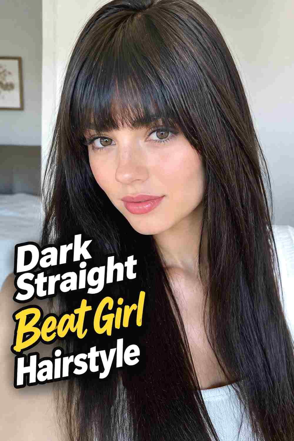 11. Dark Straight Beat Girl Hairstyle