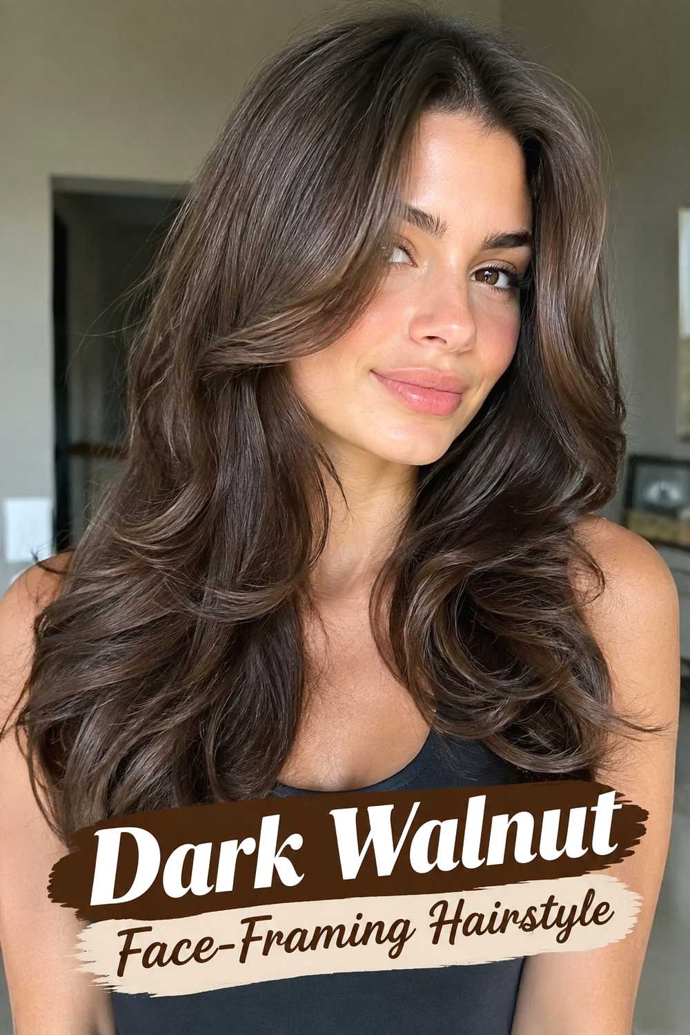 11. Dark Walnut Face Framing Hairstyle