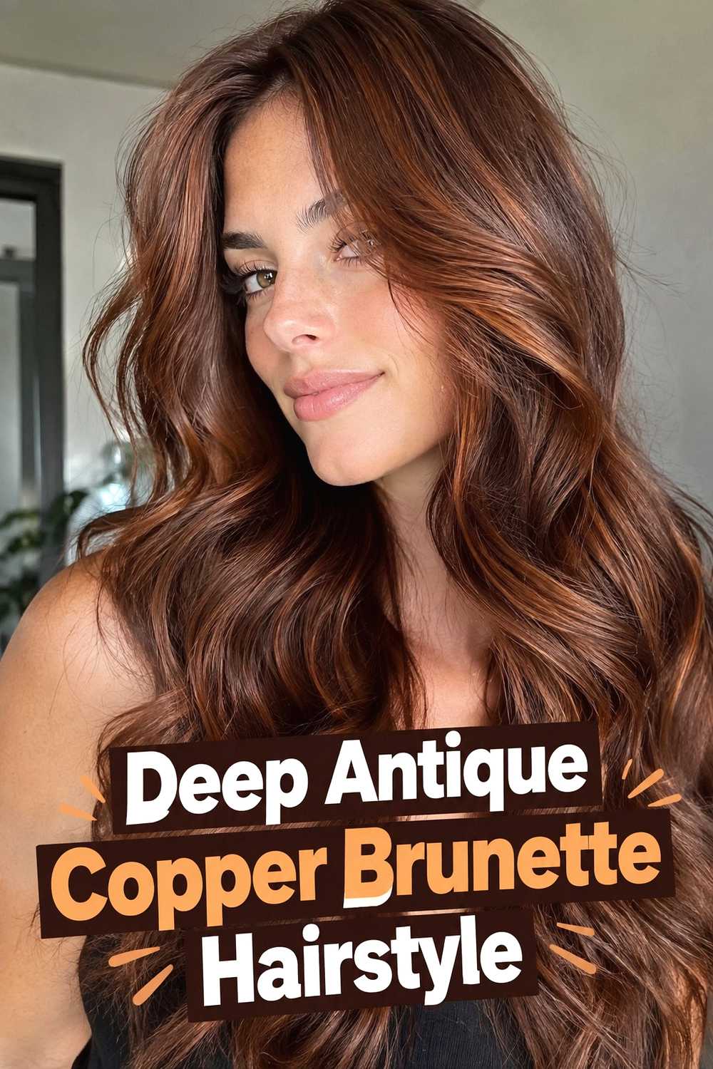 3. Deep Antique Copper Brunette Hairstyle
