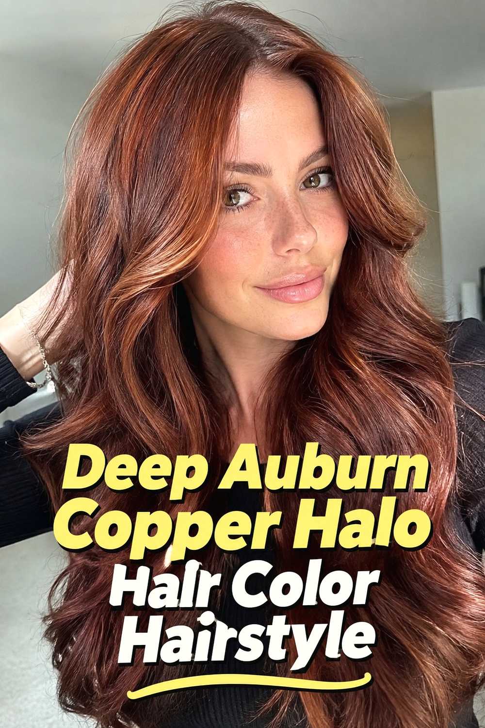 6. Deep Auburn Copper Halo Hair Color Hairstyle