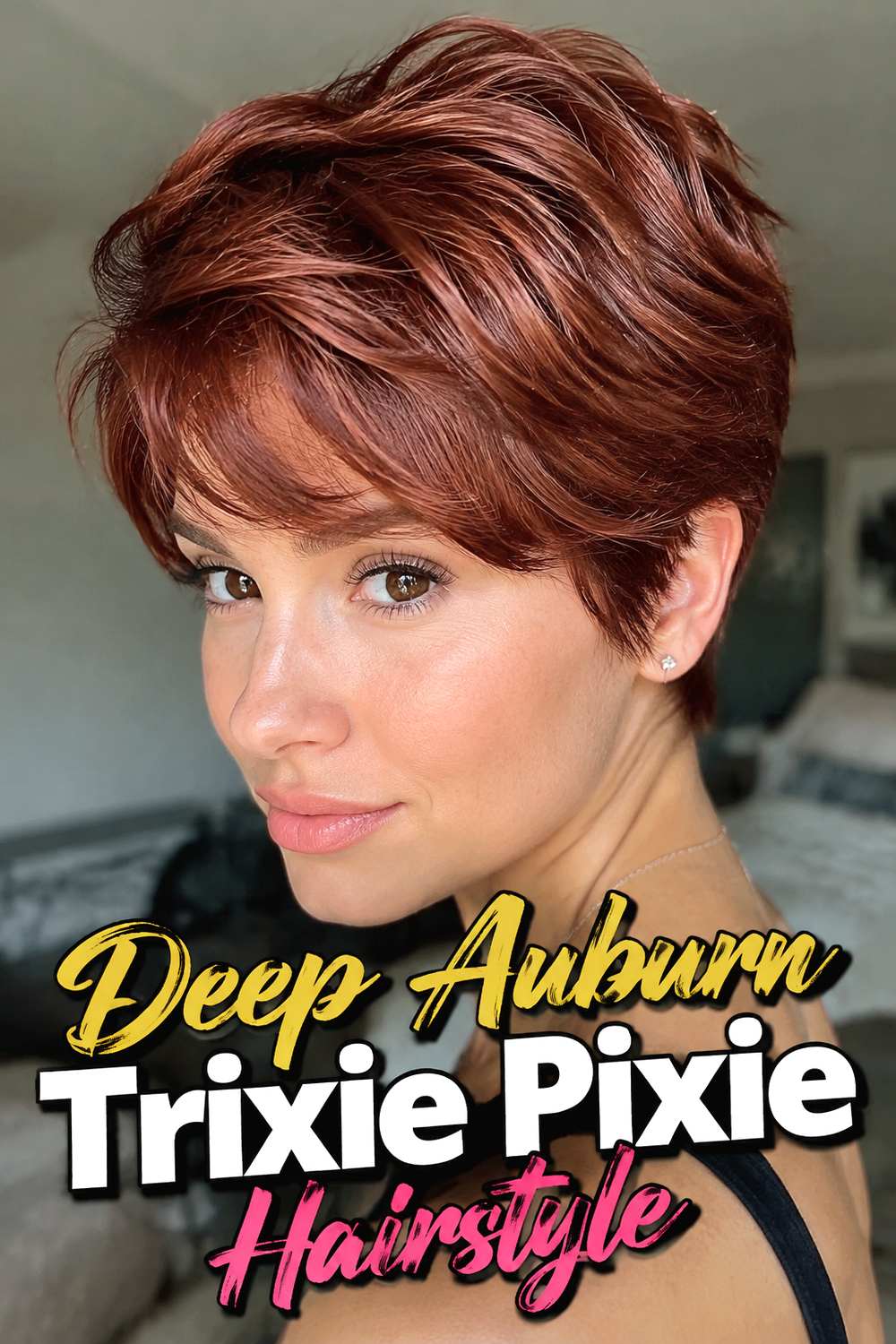 Deep Auburn Trixie Pixie Hairstyle