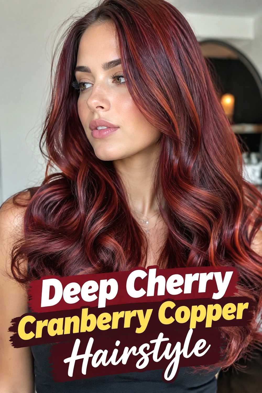15. Deep Cherry Cranberry Copper Hairstyle
